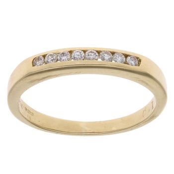 14ct Yellow Gold 0.15ct Diamond Half Eternity Ring