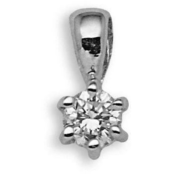 18ct White Gold 0.10ct Diamond Claw Set Pendant