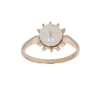 9ct Yellow Gold Single Stone Pearl Ring