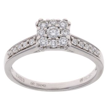 18ct White Gold 0.32ct Brilliant Cut Diamond Cluster Ring