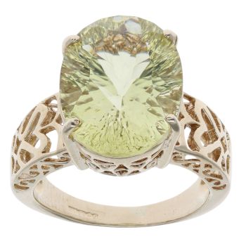 9ct Yellow Gold Prasiolite Single Stone Ring
