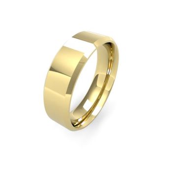 18ct Yellow Gold 6mm Soft Chamfered Edge Wedding Band