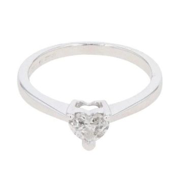 18ct White Gold 0.55ct Heart Cut Diamond Solitaire Ring