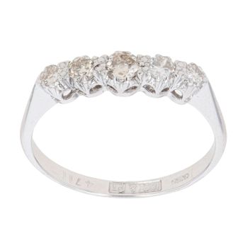 18ct White Gold 0.50ct Brilliant Cut Diamond Five Stone Ring