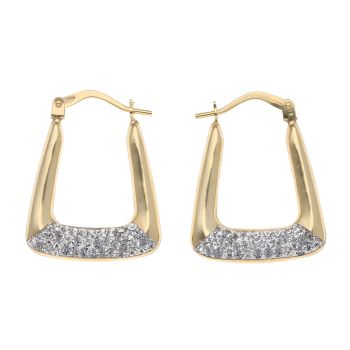 9ct Yellow Gold Crystal Handbag Earrings