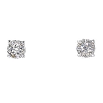 9ct White Gold 0.16cts Diamond Stud Earrings by Anya Belle