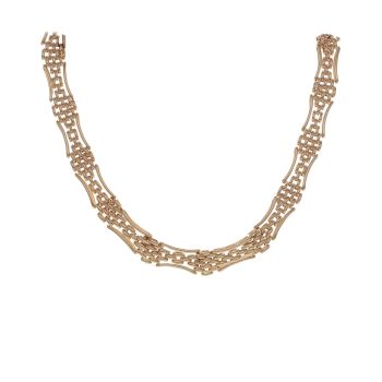 9ct Yellow Gold Brick Link Collarette 16"