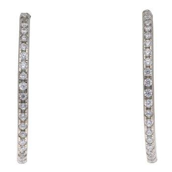 Silver Cubic Zirconia Hoop Earrings by Icesia