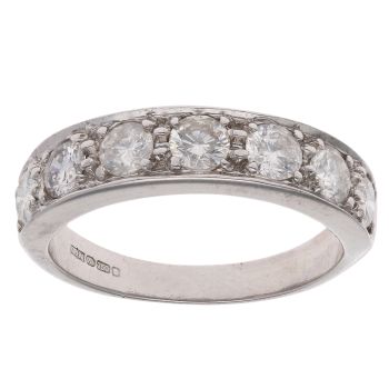 18ct White Gold 1.10ct Brilliant Cut Diamond Half Eternity Ring