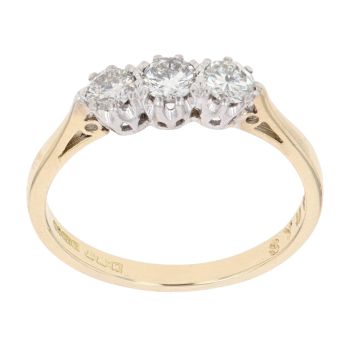 18ct Yellow Gold 0.50ct Brilliant Cut Diamond Trilogy Ring