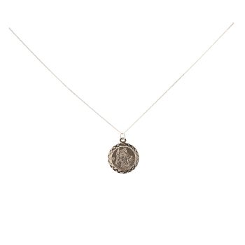 9ct Yellow Gold Personalised St Christopher Necklace