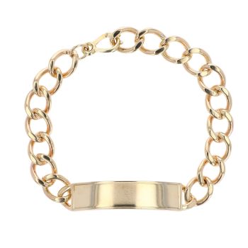 9ct Yellow Gold ID Curb Bracelet 8.5"