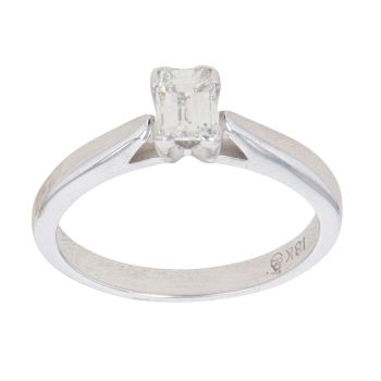 18ct White Gold 0.42ct Millenium Cut Diamond Solitaire Ring