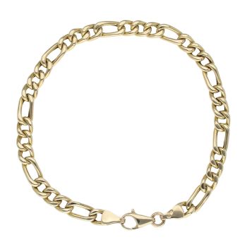 14ct Yellow Gold Figaro Bracelet 8.5"