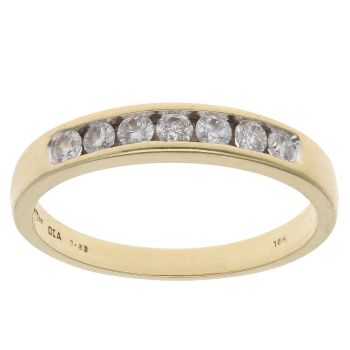 18ct Yellow Gold 0.33ct Brilliant Cut Diamond Half Eternity Ring