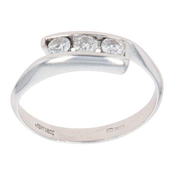 18ct White Gold 0.30ct Diamond Trilogy Ring
