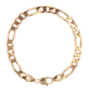 9ct Yellow Gold Figaro Bracelet 8.5"