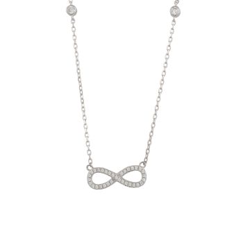 Sterling Silver Infinity Bezel Cubic Zirconia Necklace