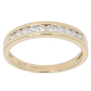 9ct Yellow Gold Cubic Zirconia Half Eternity Ring