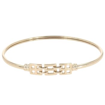 9ct Yellow Gold Square Fancy Hinged Bangle