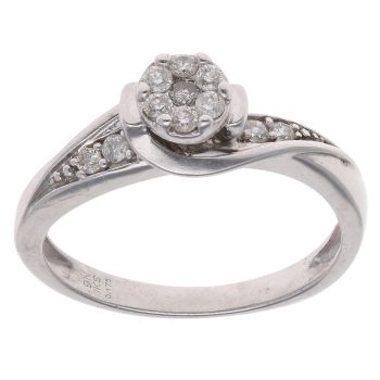 9ct White Gold 0.17ct Diamond Cluster Ring