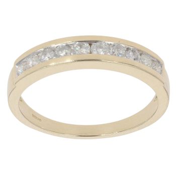 9ct Yellow Gold 0.40ct Brilliant Cut Diamond Half Eternity Ring