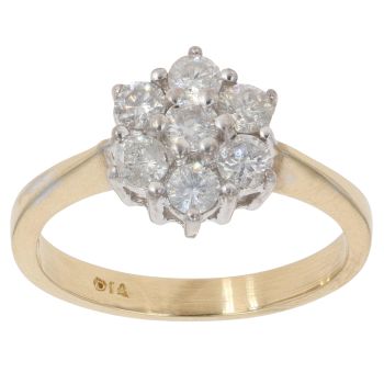 18ct Yellow Gold 0.50ct Brilliant Cut Diamond Cluster Ring