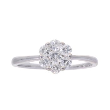 9ct White Gold 0.70ct Diamond Cluster Ring