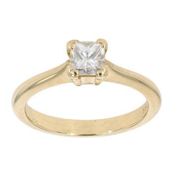 18ct Yellow Gold 0.60ct Princess Cut Diamond Solitaire Ring