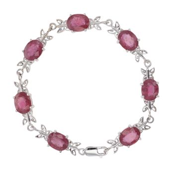 18ct White Gold Ruby Butterfly Fancy Bracelet 7.5"