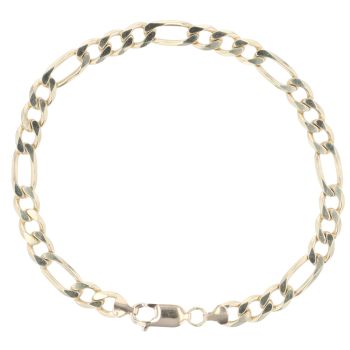 9ct Yellow Gold Figaro Bracelet 8.5"