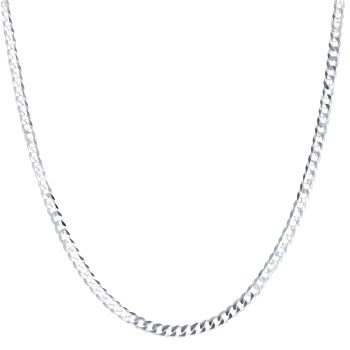 Silver Curb Chain 22" By Icesia