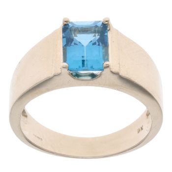 9ct Yellow Gold Blue Topaz Stone Set Ring