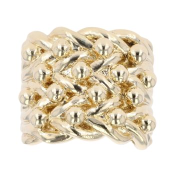 9ct Yellow Gold Four Row Keeper Ring