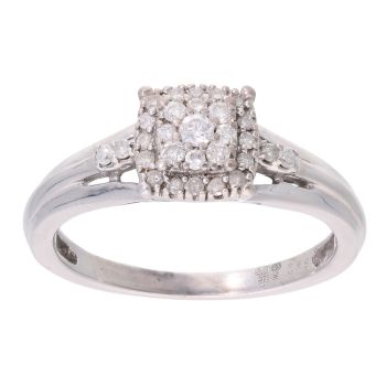 9ct White Gold 0.21ct Diamond Cluster Ring