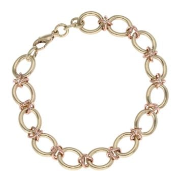 9ct Yellow and Rose Gold Fancy Bracelet 8"