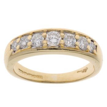 18ct Yellow Gold 0.50ct Brilliant Cut Diamond Half Eternity Ring