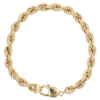 9ct Yellow Gold Rope Bracelet 8.5"