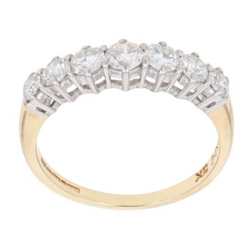 18ct Yellow Gold 1.00ct Brilliant Cut Diamond Half Eternity Ring
