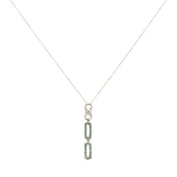 9ct Yellow Gold 0.05ct Diamond and Alexandrite Pendant and Chain 18"