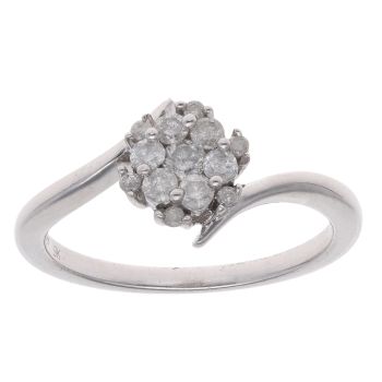 9ct White Gold 0.33ct Brilliant Cut Diamond Cluster Ring
