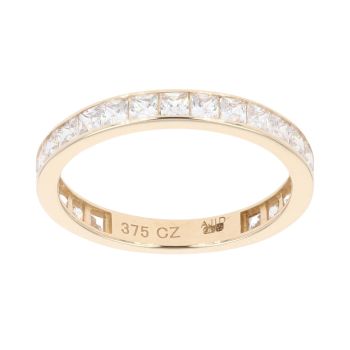 9ct Yellow Gold Cubic Zirconia Half Eternity Ring