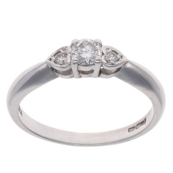 18ct White Gold 0.25ct Brilliant Cut Diamond Trilogy Ring
