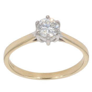 18ct Yellow Gold 0.52ct Brilliant Cut Diamond Solitaire Ring