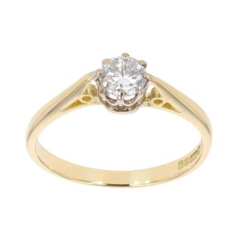 18ct Yellow Gold 0.50ct Brilliant Cut Diamond Solitaire Ring