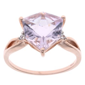 9ct Rose Gold Amethyst and White Sapphire Ring