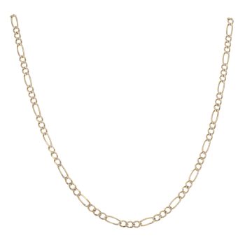 14ct Yellow And White Gold Figaro Chain 20"