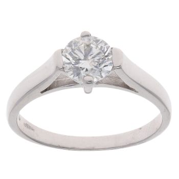 14ct White Gold 1.00ct Brilliant Cut Diamond Solitaire Ring