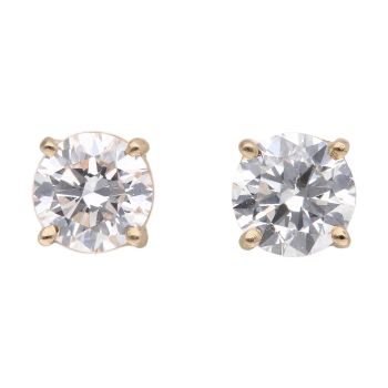 Lab Grown 9ct Yellow Gold 1.70ct Diamond Solitaire Stud Earrings