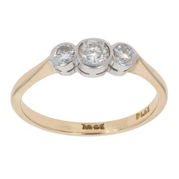 18ct Yellow Gold 0.33ct Diamond Trilogy Ring